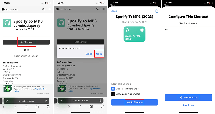Add Spotify to MP3 Shortcut to iPhone