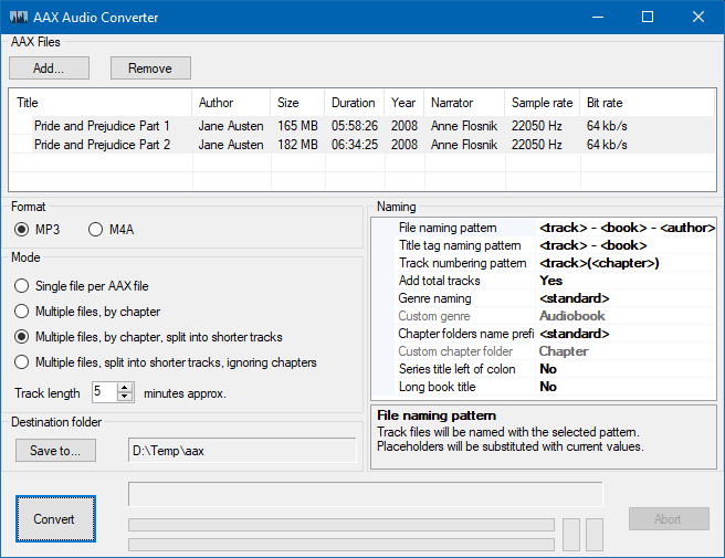 AAX Audio Converter Interface