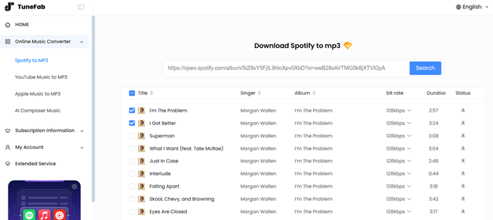 Converti Spotify in MP3 online senza pubblicità