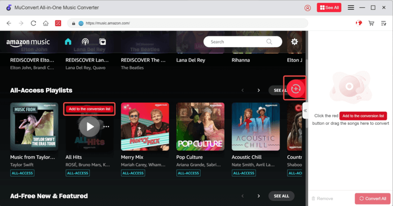 TuneFab Amazon Music Converter Interface