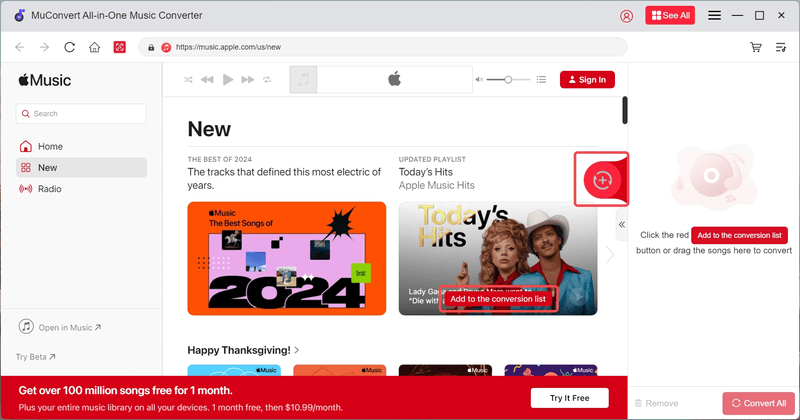 Add Apple Music to Convert