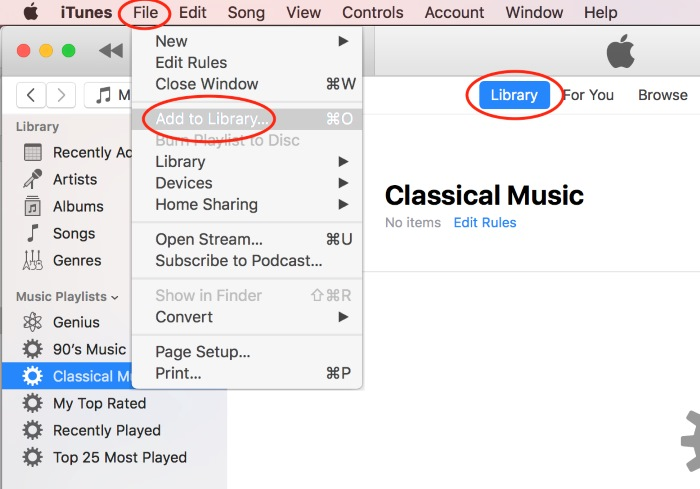 Carregar músicas da Apple para o iTunes