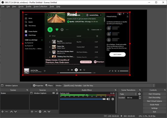 Add Spotify to OBS