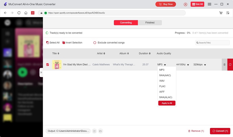 Adjust Output Settings for Audiobook