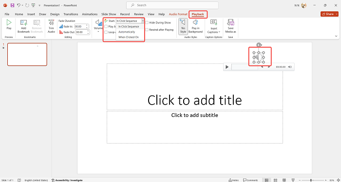 Adjust Playback Mode on PowerPoint