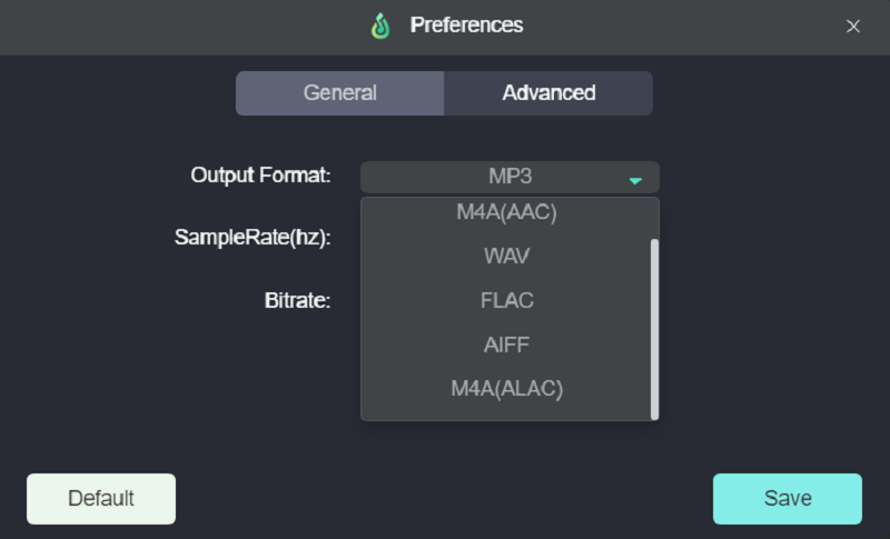 Choose Output Format