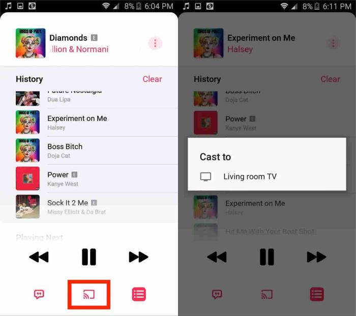 Android Phone Cast Apple Music to TV