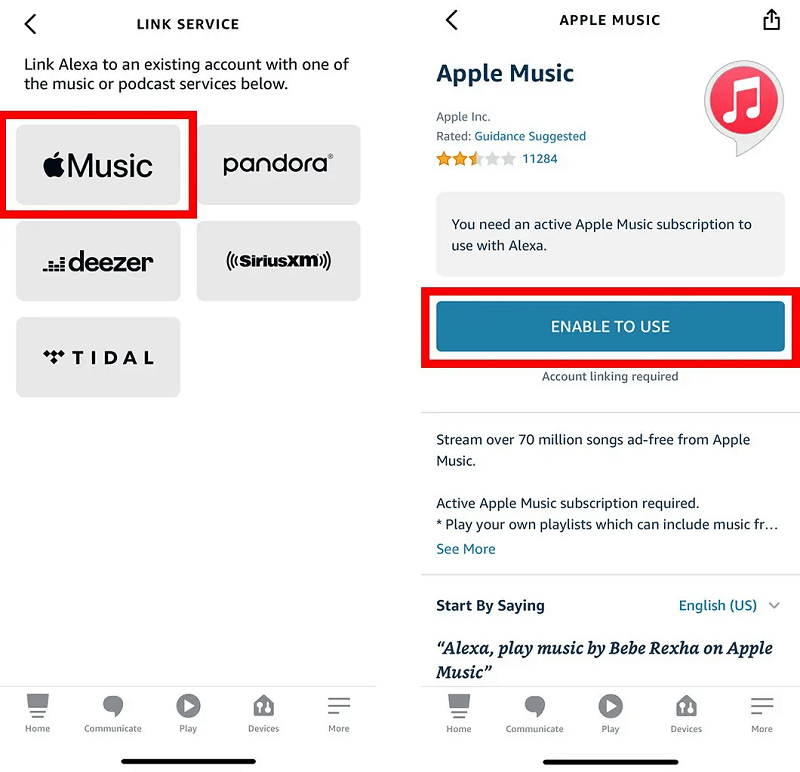 Apple Music Enable to Use on Alexa