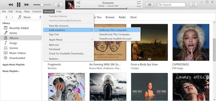 Autorizza iTunes su Windows a riprodurre file M4P