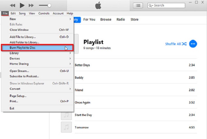 Masterizza Amazon Music su CD con iTunes