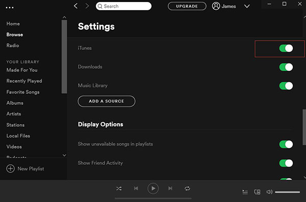 Connect iTunes to Spotify