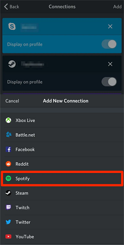 Conecta Spotify con Discord en el móvil