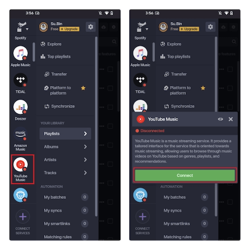 Connect YouTube Music Soundiiz