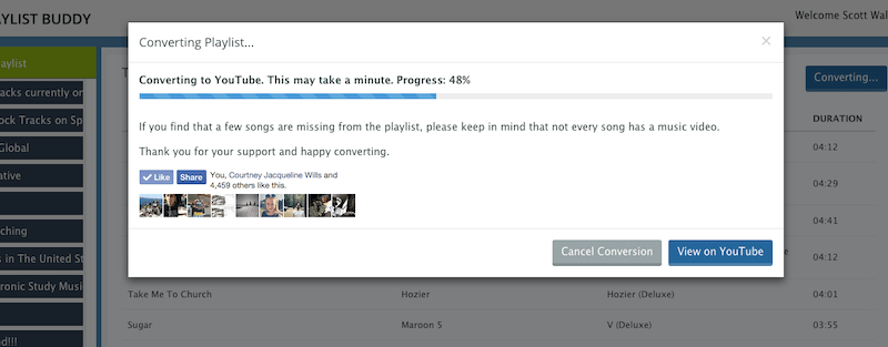 Convert Spotify to YouTube Playlist Buddy
