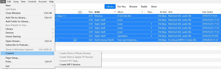 Crie conversão de MP3 via iTunes Match