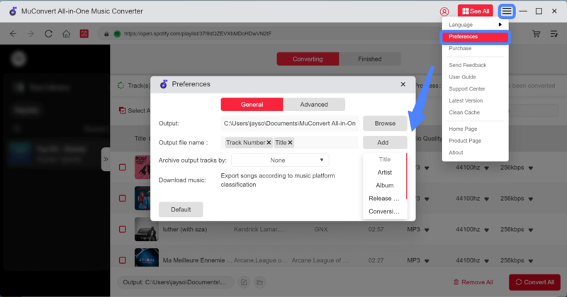 Preset Output Parameters