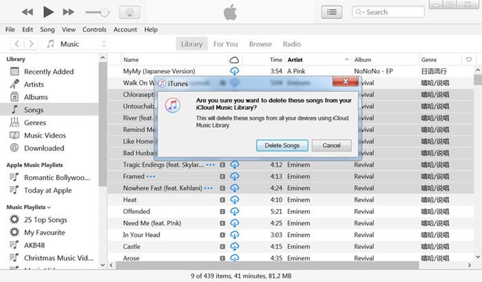 Sort Protected iTunes Songs and Delete Them