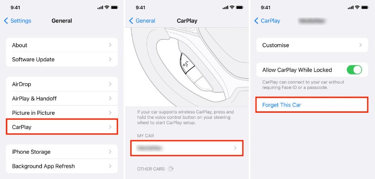 Disable the CarPlay Feature