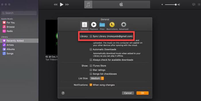Disable iCloud Music Sync on Mac