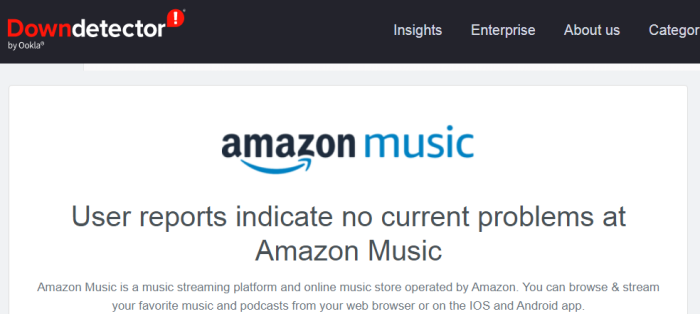 Check Whether Amazon Music App Is Down