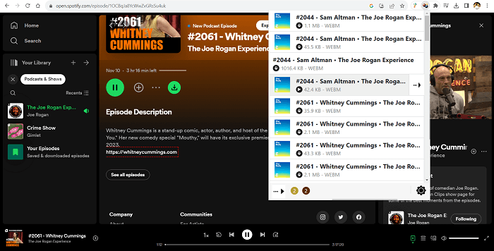 Download Spotify Video Podcast via Google Extension