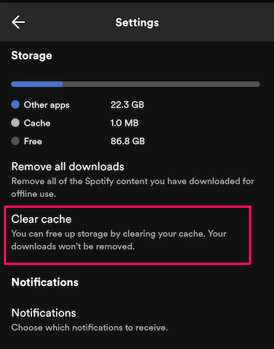 Clean Spotify App Cache