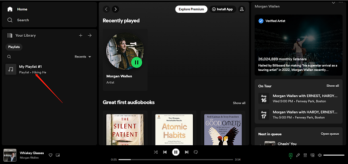 Select Playlist on Desktop Spotify