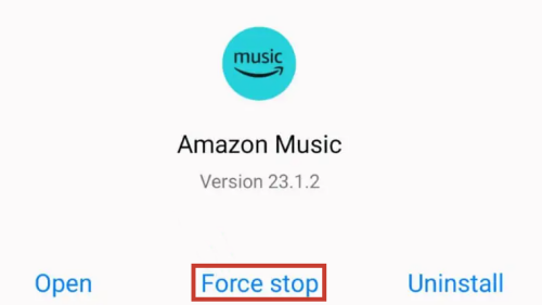 Force Stopping the Amazon Music App