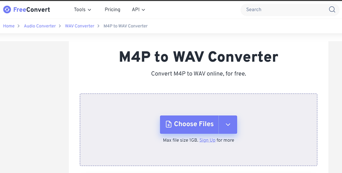 Convierta M4P a WAV en línea a través de FreeConvert
