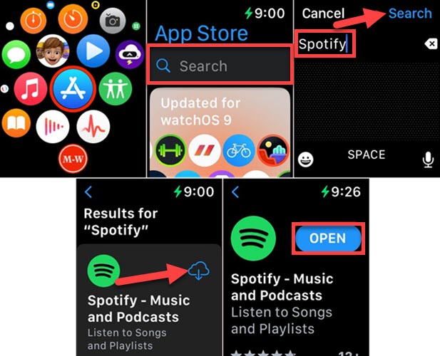 Obtenez Spotify directement sur Apple Watch