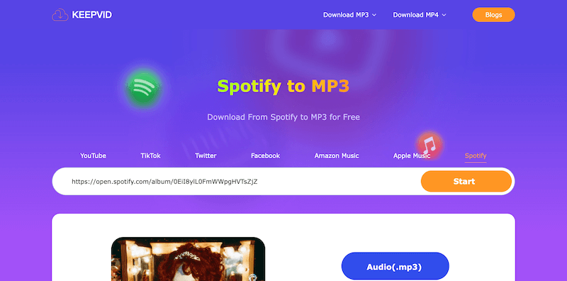 KeepVid Spotify to MP3