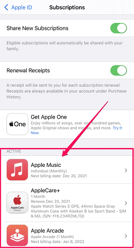 iPhone Sprawdź subskrypcję Apple Music