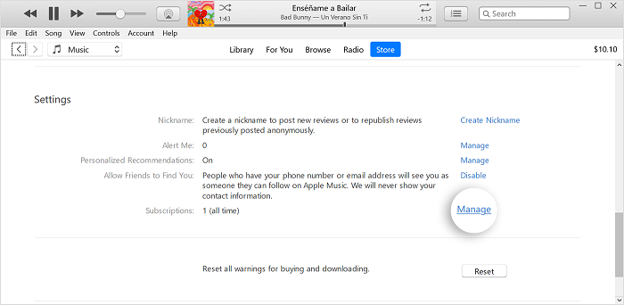 Cancel Apple Music Membership Windows