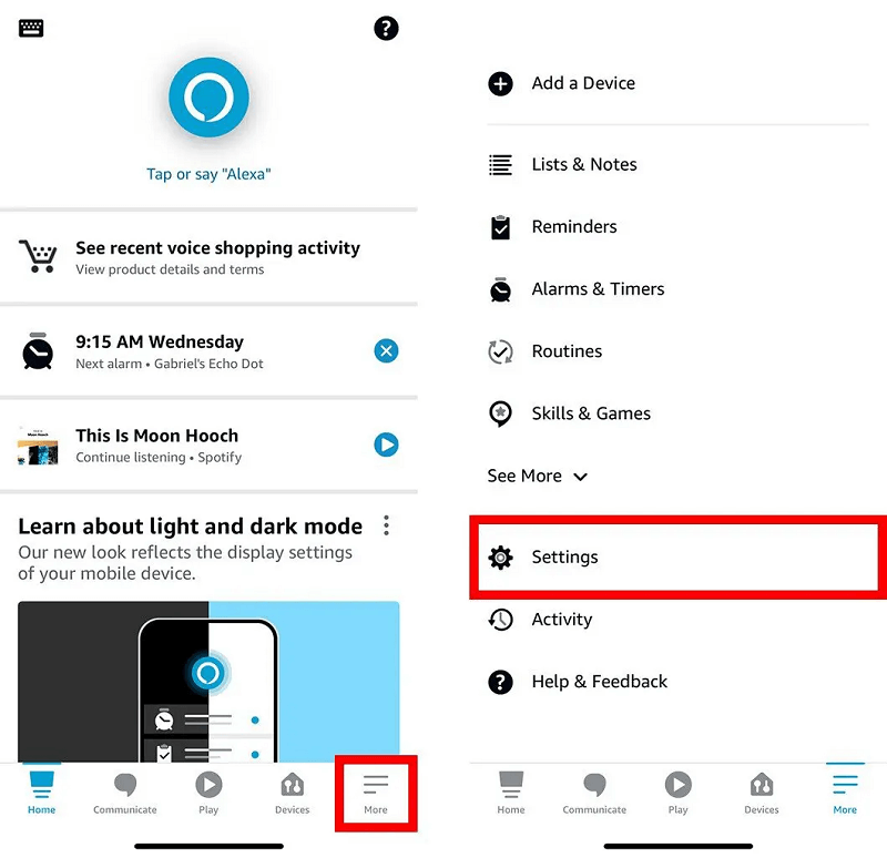 More Settings on Alexa