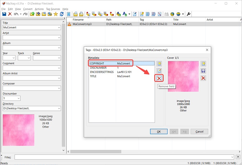 Remove MP3 Copyright Tag with MP3Tag