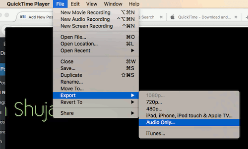 Export Spotify Recording Through QuickTime