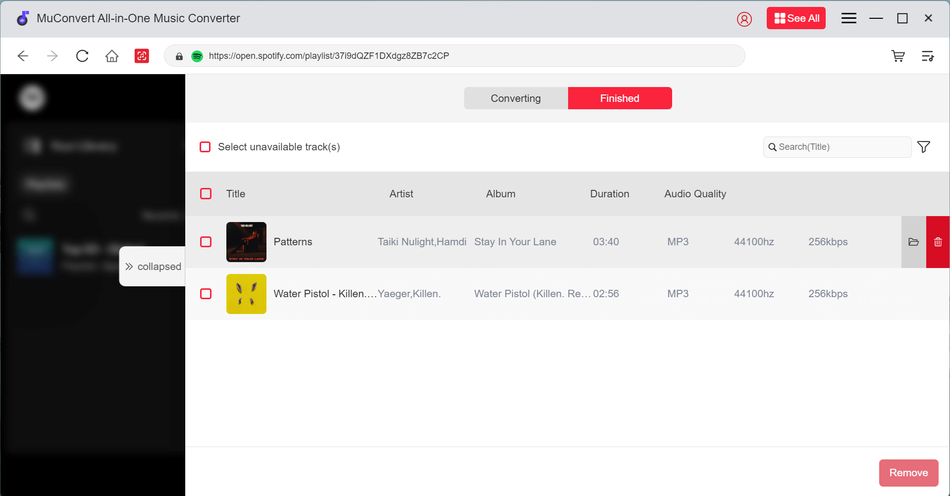 Remove Deezer Converted History