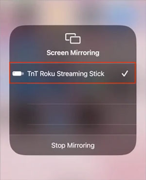 Mirroring dello schermo Apple Music Roku