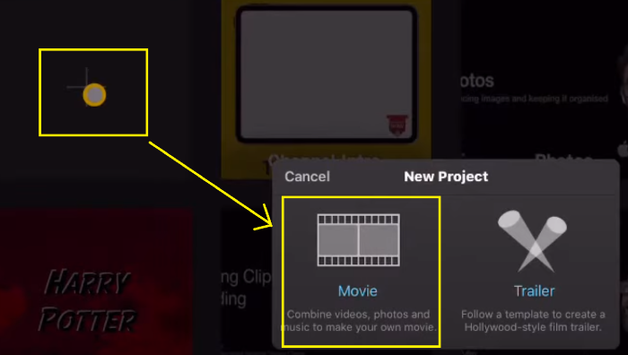 Select iMovie Project