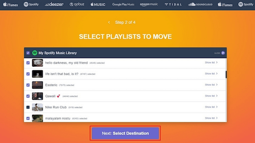Select Spotify Playlist to Convert