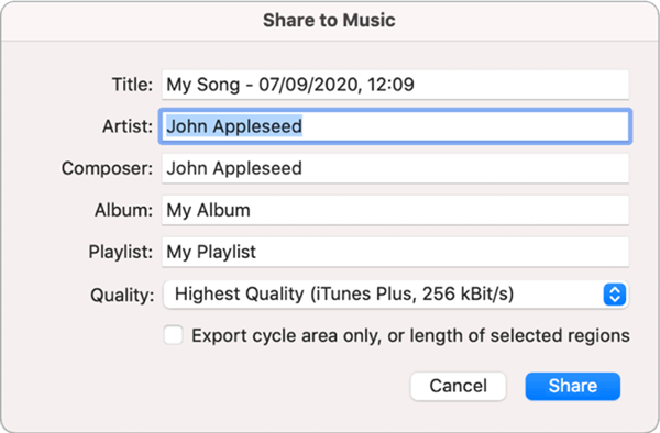 Add GarageBand Song to Apple Music