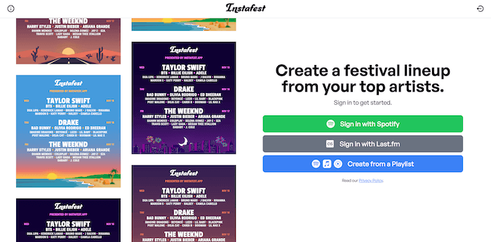Sign in to Authorize Spotify Instafest
