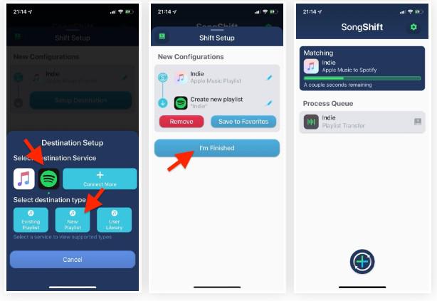 SongShift Transfer Apple Music Playlist to Spotify