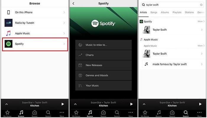 Aplikacja Sonos Odtwórz Spotify
