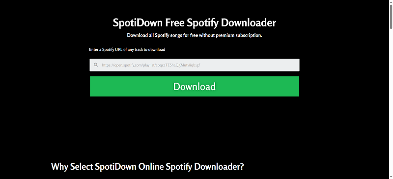 Spotidown Free Spotify Downloader Interface