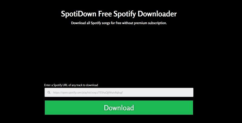 SpotiDown Website Main Page