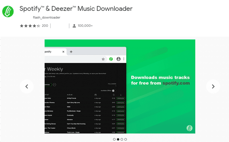 Interfaz de descarga de música de Spotify Deezer