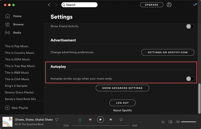 Spotify Disable Autoplay