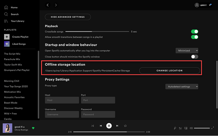 Znajdź lokalizację przechowywania Spotify offline na komputerze