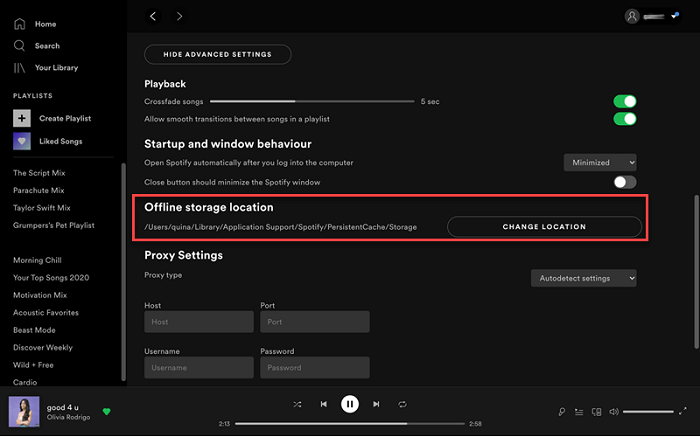 Trouver l'emplacement de stockage hors ligne Spotify sur l'ordinateur